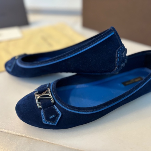 Louis Vuitton Navy Blue Ballerina Shoes - Picture 3 of 9